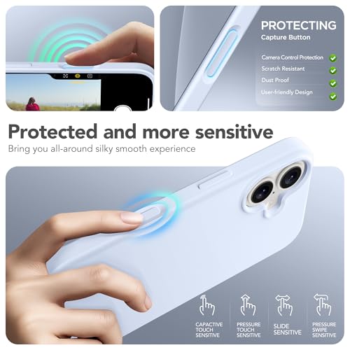 GONEZ Magnetic for iPhone 16 Case, Silicone Cover Baby Blue - color: Baby Blue, size: Iphone 16