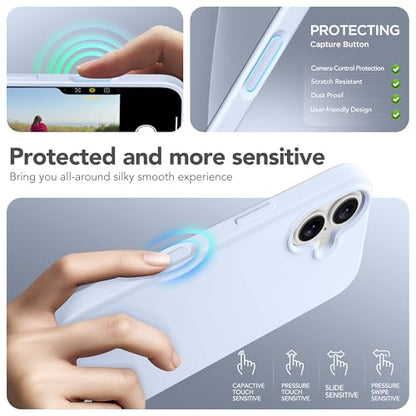 GONEZ Magnetic for iPhone 16 Case, Silicone Cover Baby Blue - color: Baby Blue, size: Iphone 16