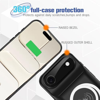 Battery Case for iPhone Air, Full Encircle 12000mAh High Capacity Rechargeable Portable Charger Case Extended Battery Pack for iPhone Air(6.5 inch) Wireless Charging Cover with Carplay-Black - size: iPhone Air (6.5 inch)