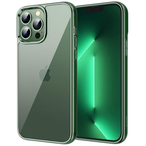 JETech Case for iPhone 13 Pro 6.1-Inch, Non-Yellowing Shockproof Phone Bumper Cover, Anti-Scratch Clear Back (Alpine Green) - color: Alpine Green