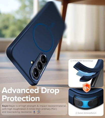 Ultra Thin Case for Samsung Galaxy S26, Silky Touch Anti-Fingerprint, Slim Hard PC Matte Cover Compatible with Mag-Safe Anti-Scratch Shockproof Protective Cases for Samsung S26 5G (Blue) - color: Blue