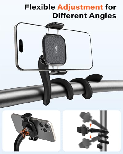 A2C Flexible Phone Holder for Treadmill, Treadmill Phone Mount for Gym - color: Black