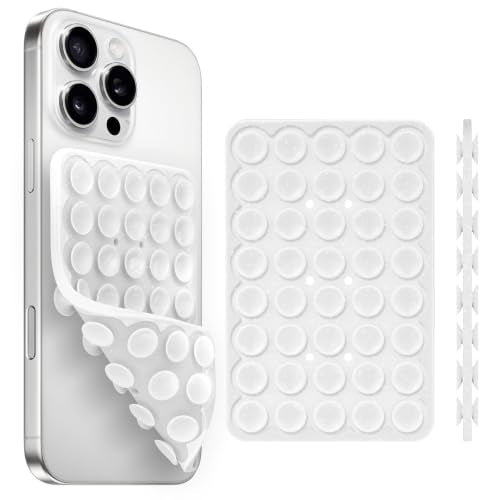 Yojaro Silicone Suction Cup Phone Case Mount Double Sided, Phone Accessories Hands-Free Strong Grip Holder for Selfies and Videos (White Glitter) - color: White Glitter