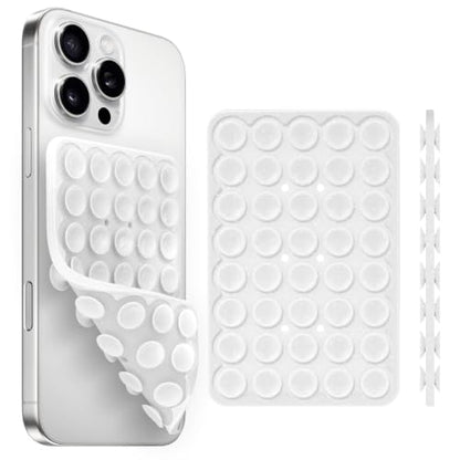 Yojaro Silicone Suction Cup Phone Case Mount Double Sided, Phone Accessories Hands-Free Strong Grip Holder for Selfies and Videos (White Glitter) - color: White Glitter