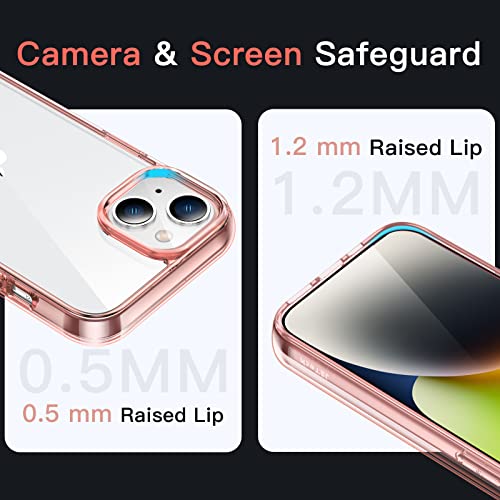JETech Case for iPhone 14 Plus, Anti-Yellowing, Rose Gold | Shockproof Protection, Scratch Resistant Hard PC Back, Durable Transparent TPU Bumper - color: Rose Gold, size: iPhone 14 Plus