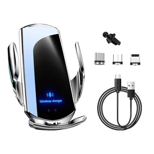 Ohleats Wireless Car Charger Mount, 15W Automotive Electric Wireless Charger Holder, Car Air Vent Mount Bracket Fast Charging for Most Smartphone, Universal Car Accessories (Silver) - color: Silver
