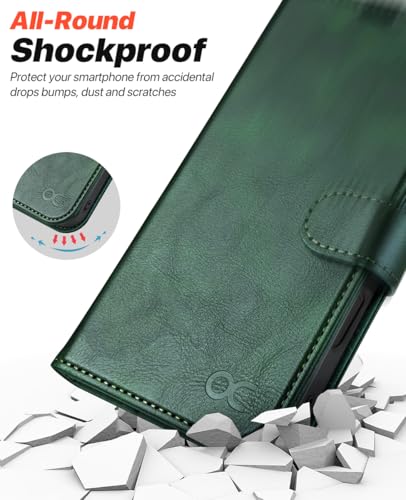 OCASE for iPhone 17 Detachable Wallet Case with Card Holder, 2 in 1 PU Leather Flip Folio with RFID Blocking Stand Wrist Strap Shockproof Phone Cover 6.3 Inch 2025, Blackish Green - color: Blackish Green, size: iPhone 17