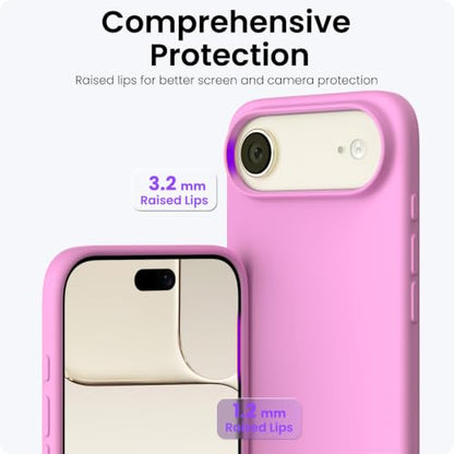 ORNARTO for iPhone Air Case 6.5", Slim Liquid Silicone 3 Layers Soft Gel Rubber Shockproof Protective Cover with Anti-Scratch Microfiber Lining-Cherry Blossom - color: Cherry Blossom