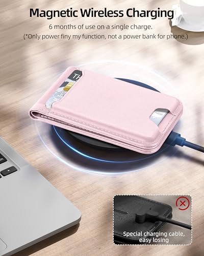 ExtreLife for Magsafe Wallet, Works with Apple Find My, 6 Cards Holder - color: Baby Pink
