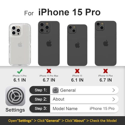 Follaroma for iPhone 15 Pro Case, Heavy Duty Shockproof Protection Phone Cases, Anti-Drop, Durable Dual Layer Transparent Protective Cover Compatible with iPhone 15 Pro, 6.1 inch, Crystal Clear - color: Clear, size: iPhone 15 Pro 6.1‘’