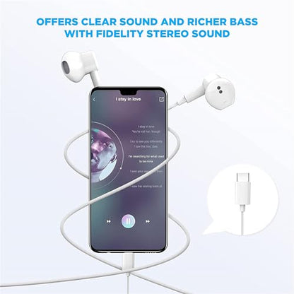 USB C Headphones for iPhone 17/16/15 Pro Max Plus Earbuds,Type C Earphones