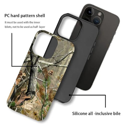 Case for iPhone 15 Pro Max, Dual Layer Phone Cover, Real Jungle Camo | Shockproof Hybrid Phone Case, Soft TPU and Hard PC, Durable Anti-Scratch Protection - color: Real Jungle Camo, size: Iphone 15 Pro Max
