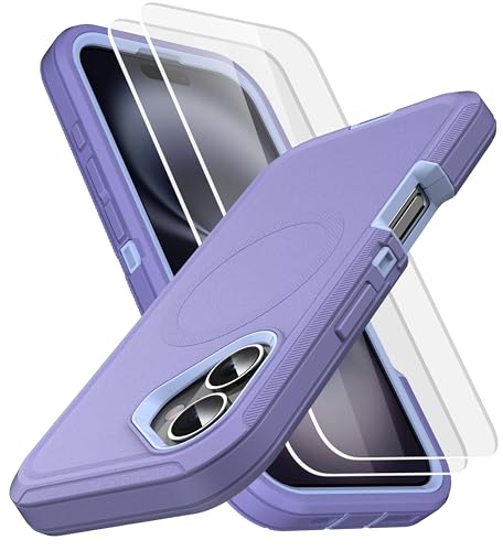MXX for iPhone 16 Case, Durable 3-Layer Rugged Protective Cover, Compatible with MagSafe, Shockproof Cute iPhone 16 Case (6.1") – Light Purple - color: Light Purple, size: iPhone 16