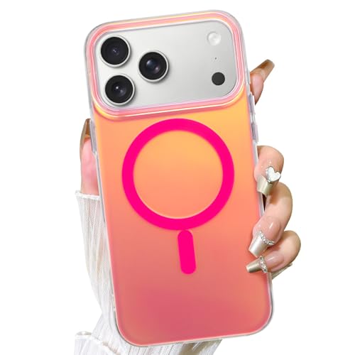 Fiyart Magnetic for iPhone 17 Pro Case - Iridescent Cute 6.3" Rose Red - color: Iridescent Rose Red, size: iPhone 17 Pro
