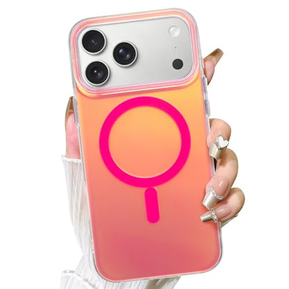 Fiyart Magnetic for iPhone 17 Pro Case - Iridescent Cute 6.3" Rose Red - color: Iridescent Rose Red, size: iPhone 17 Pro