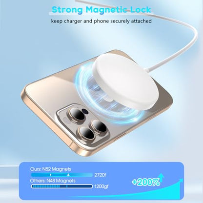 [Apple MFi Certified]Magnetic Wireless Charger for iPhone 17,10FT Long Mag-Safe Charger Wireless Fast Charging Pad Magnet Mag Safe Charge for iPhone 17 Pro Max/Air/16 Pro Max/16/15Pro/14/13/12,AirPods
