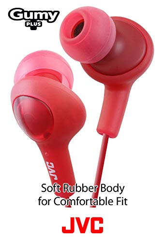 JVC HAFX5R Gumy Plus Inner Ear Headphones (Red) - color: Raspberry Red, size: One Size