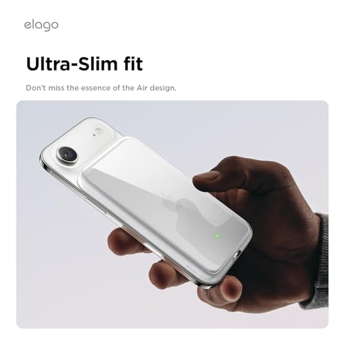 elago Hybrid Clear Case for MagSafe Battery Pack for iPhone Air | Compatible with MagSafe, PC + TPU Hybrid Technology, Anti-Yellowing, Crystal Clear, Shockproof Cover (Transparent)
