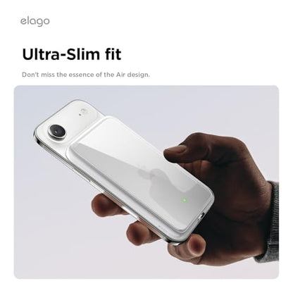 elago Hybrid Clear Case for MagSafe Battery Pack for iPhone Air | Compatible with MagSafe, PC + TPU Hybrid Technology, Anti-Yellowing, Crystal Clear, Shockproof Cover (Transparent)