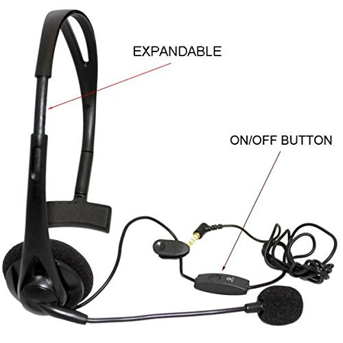 Wired Mono Headphone for Galaxy A10e, Earphone w Mic Headset 3.5mm Single Earbud Hands-Free Microphone Over-The-Head Compatible with Samsung Galaxy A10e