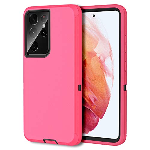 MXX Case Compatible with Galaxy S21 Ultra Case, 3-Layer Super Full Heavy Duty Body Bumper Cover/Shock Protection/Dust Proof, Designed for Samsung Galaxy S21 Ultra 5G 6.8 Inch 2021 (Pink/Black) - color: Pink/Black