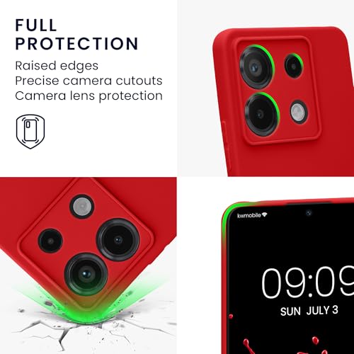 kwmobile Case Compatible with Xiaomi Redmi Note 13 Pro 5G / Poco X6 5G Case - Protective Slim TPU Phone Cover - Soft Matte Finish - Sweet Cherry - color: Sweet Cherry, size: Redmi Note 13 Pro 5G / Poco X6 5G