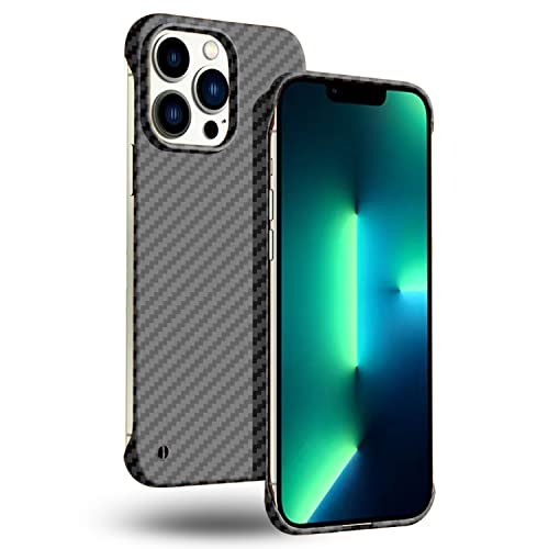 GRECAZO Ultra Thin Carbon Fiber Texture Case for iPhone 13 Pro Max, Black | Frosted Skin-Like Soft Touch Matte Hard PC Back Cover, Slim Fit Lightweight Frameless Borderless Minimalist Design, 6.7 Inch - size: iPhone 13 Pro Max