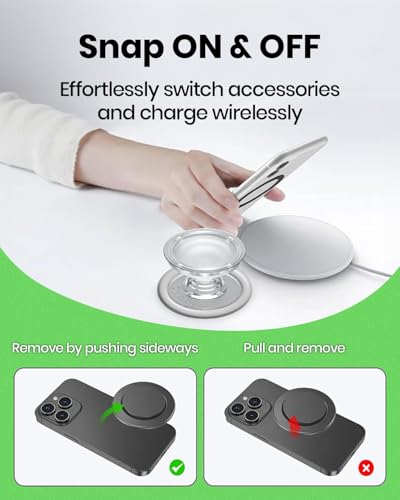 On The Grip Magnetic Silicone Suction Cup Phone Mount with Hands-Free Stand - Perfect for Selfies, Videos, Durable, Secure Grip, One-Touch Holding, Lightweight, Sleek Design (Purple)