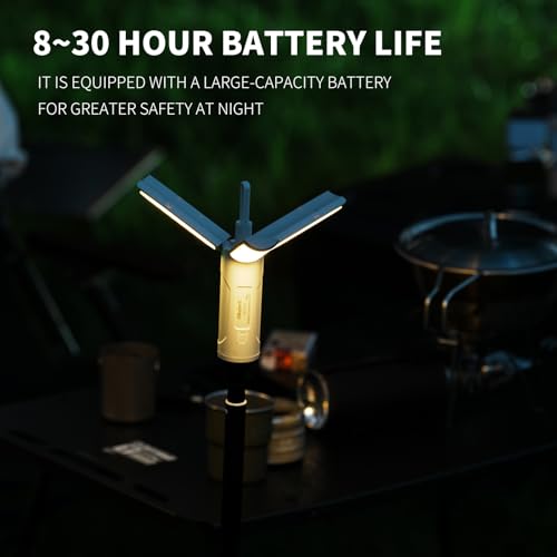 Folding Rechargeable Camping Light with Stand,Allspark Waterproof Hanging LED Camping Lantern,Magnetic Telescoping Camp Light with Detachable Tripod for Outdoor,Power Outage,Hurricane,Hiking