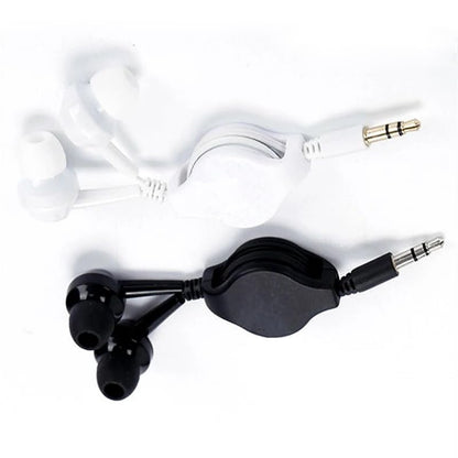 2 Pack Retractable Earbuds Wired Earphone Portable 3.5mm Plug Stereo in-Ear Headphone Wiring Ear Buds for Computer PC Tablet Phone Airplane Airline Flight Fly Trip Plane Laptop MP3 Player