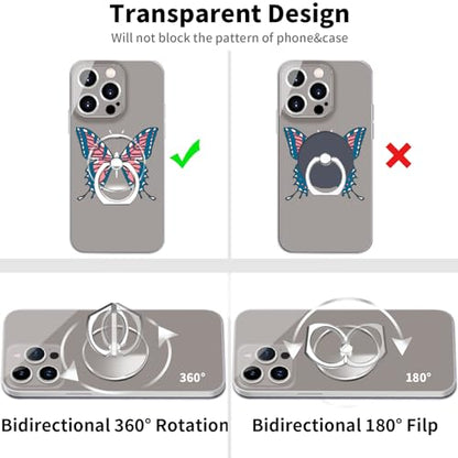 TACOMEGE Clear Cell Phone Ring Grip Holder Kickstand, 2 Count