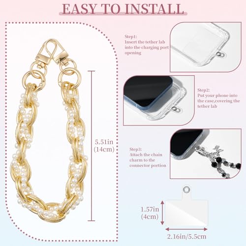 QIUTIMIY Crystal Beaded Phone Wrist Strap for Women,Phone Charm Cellphone Layard Chain with Tether Tab - color: Wrist Straps-27