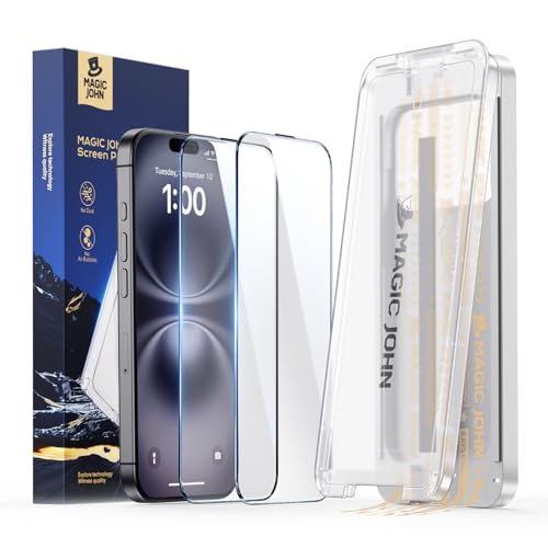MAGIC JOHN 3rd Gen Easy Install for iPhone 15Plus/16Plus Screen Protector - size: iPhone 16 Plus/15 Plus-6.7''