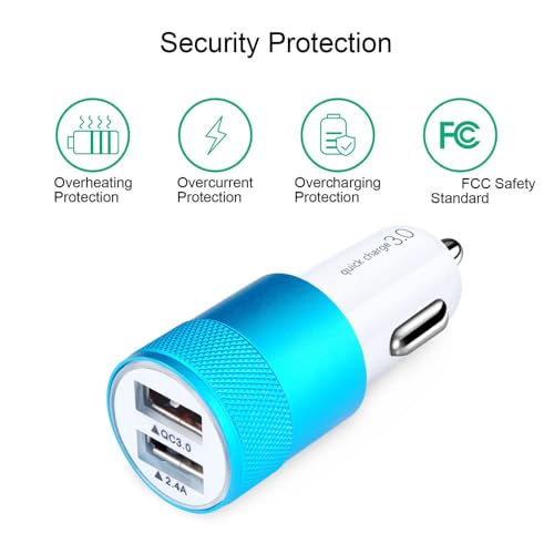 Fast Car Charger, Quick Charging 5.4A/30W Phone USB Car Charger Adapter - color: blue, style: USB A