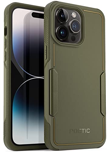 Poetic Neon Case Compatible with iPhone 14 Pro Max, Dual Layer Rugged Slim Shockproof Drop Protection, Military Green - color: Military Green, size: iPhone 14 Pro Max