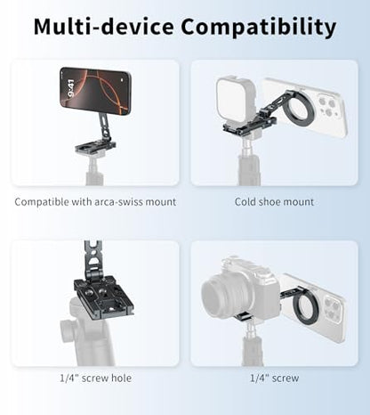Magnetic Phone Tripod Stand for MagSafe,Aluminum Foldable Phone Holder