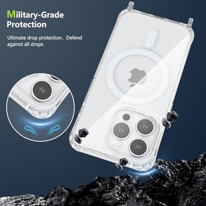 Magnetic Case for iPhone 14 Pro 6.1" Clear Crossbody Case with Adjustable Shoulder Neck Lanyard Strap,Compatible with Magsafe,Soft Slim Bumper Shockproof Protective Phone Cover-Black - color: Black, size: iPhone 14 Pro