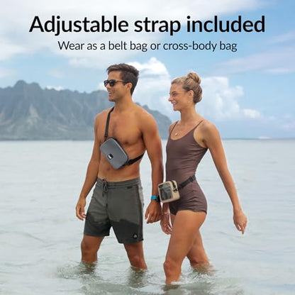 Booe Waterproof Belt Bag - Waterproof Fanny Pack - Warm Sand | 100% Waterproof Bag, IP67 Submersible, Airtight TRU Zip, Floats, Fits All Phones, Touchscreen-Friendly, Crossbody/Waist Pack - color: Warm Sand