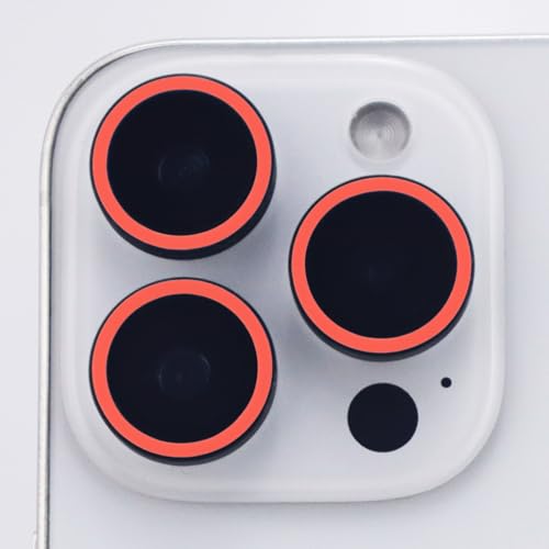 Luminous Camera Lens Protector for iPhone 16 Pro / 16 Pro Max Metal Ring Tempered Glass Glow in The Dark Lens Cover (3PCS) (Red, for iPhone 16 Pro/16 Pro Max) - color: Red