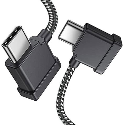 1FT USB C to USB C Remote Controller Cable for IPhone 15 Pro, DJI Mavic 3, Mini 2,Mini 3 Pro, Air 2S,Mavic Air 2, DJI RC-N1,RC Pro to Tablet Cable 90 Degree OTG Data Cord Accessories (USB C Connector) - size: 1FT(12in), style: USB C to USB C