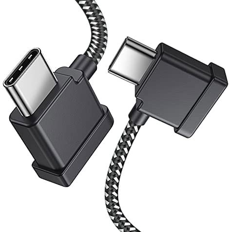 0.5FT USB C to USB C Remote Controller Cable for iPhone 17/16/15 Pro Max, DJI Mini 5/4/3 Pro, Mavic 4/3 Pro, Mini 2, Mavic Air 2/2S, RC-N1/RC 2/Pro to Tablet Cable 90 Degree OTG Data Cord Accessories - size: 0.5FT(6in), style: USB C to USB C
