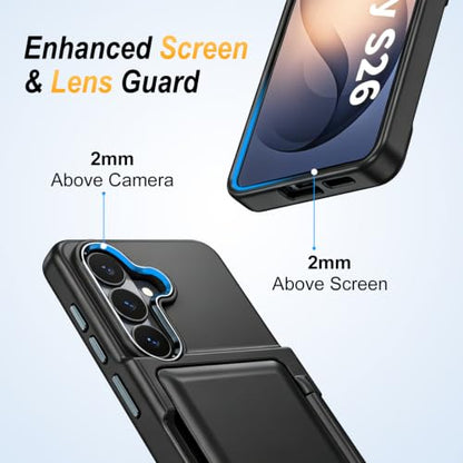 Vofolen for Samsung Galaxy S26 Case Wallet with Card Holder RFID Blocking | 2 Card Slots Heavy Duty Shockproof Drop Protective Flip Slim Pocket Cover for Samsung S26 Case for Men Women-Black - size: For Samsung Galaxy S26