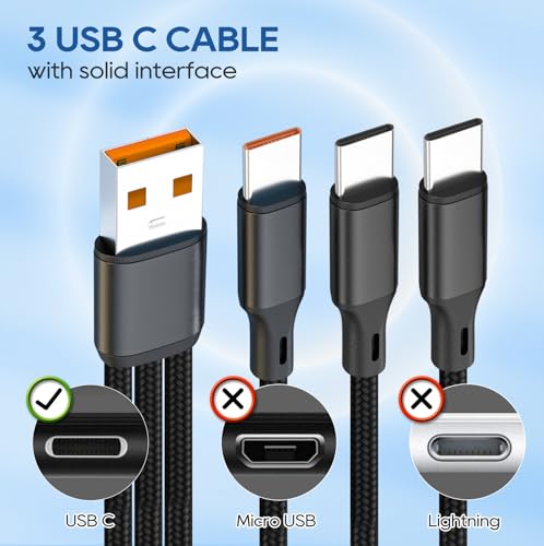 UCEC USB C Multi Charging Cable, 3 in 1 USB-C Splitter Charging Cord