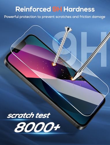 4 Pack for iPhone 13 Screen Protector，Premium Tempered Glass Film 9H Hardness，Scratch Resistant，Bubble Free，Easy Installation，Ultra Durable，HD Clear，Case Friendly [6.1 inch] - size: iPhone 13