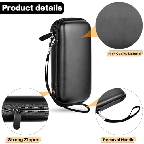 Power Bank Case for Anker 313/523 10000mAh Portable Charger, Hard Shell | Black Case with Elastic Strap, Mesh Cable Pocket and Hand Strap, Compact Storage for Work, Daily Carry and Travel, Case Only