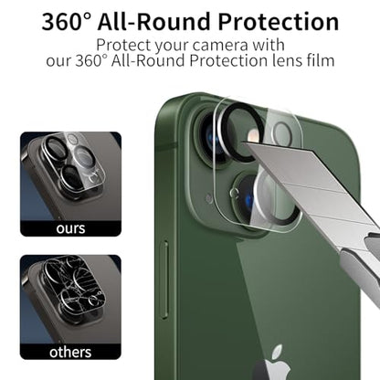 3 Pack Privacy Screen Protector for iPhone 13 Mini with 3 Pack Camera Lens Protector, 9H Hardness Double Shatterproof Anti-Spy Tempered Glass Film, Easy Installation - size: iPhone 13 Mini