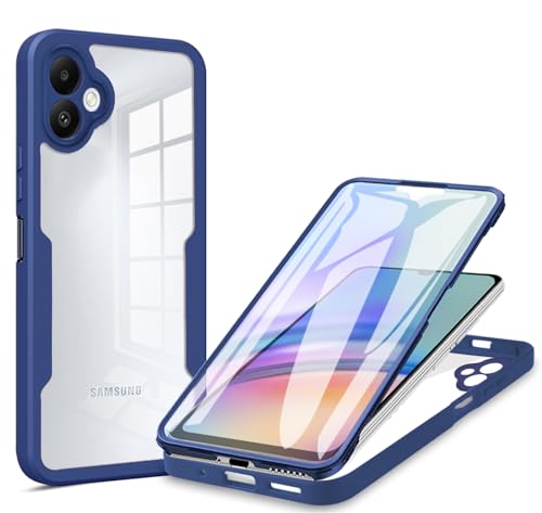 CCSamll for Samsung Galaxy A05 Case with Screen Protector QC Blue | Clear Slim Shockproof Soft TPU Bumper, Full Body Protective Phone Cover, Touch Sensitive Front Case for Samsung A05 - color: Blue