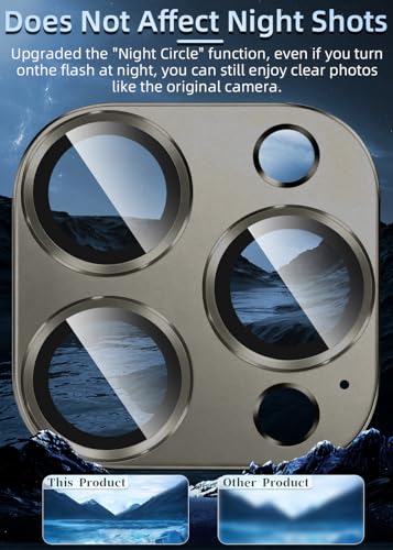 ZXZone for iPhone 16 Pro/iPhone 16 Pro Max Camera Lens Protector, Strong Adhesion Aluminum alloy & Sapphire Glass material [Drop Protection] 9H Tempered Glass Camera Cover screen Metal Ring Case Friendly Scratch Resistant Easy to Install (Grey) - color: G