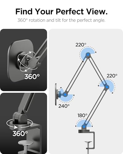 Spigen OneTap Clamp Tablet Stand, Magnetic Multi-Angle - size: Clamp Tablet Stand