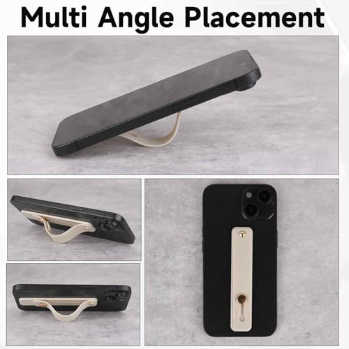 Styquenzer 2 Pcs Universal Phone Grips - Finger Holder for Back of Phone, Portable Phone Strap - Grey White
